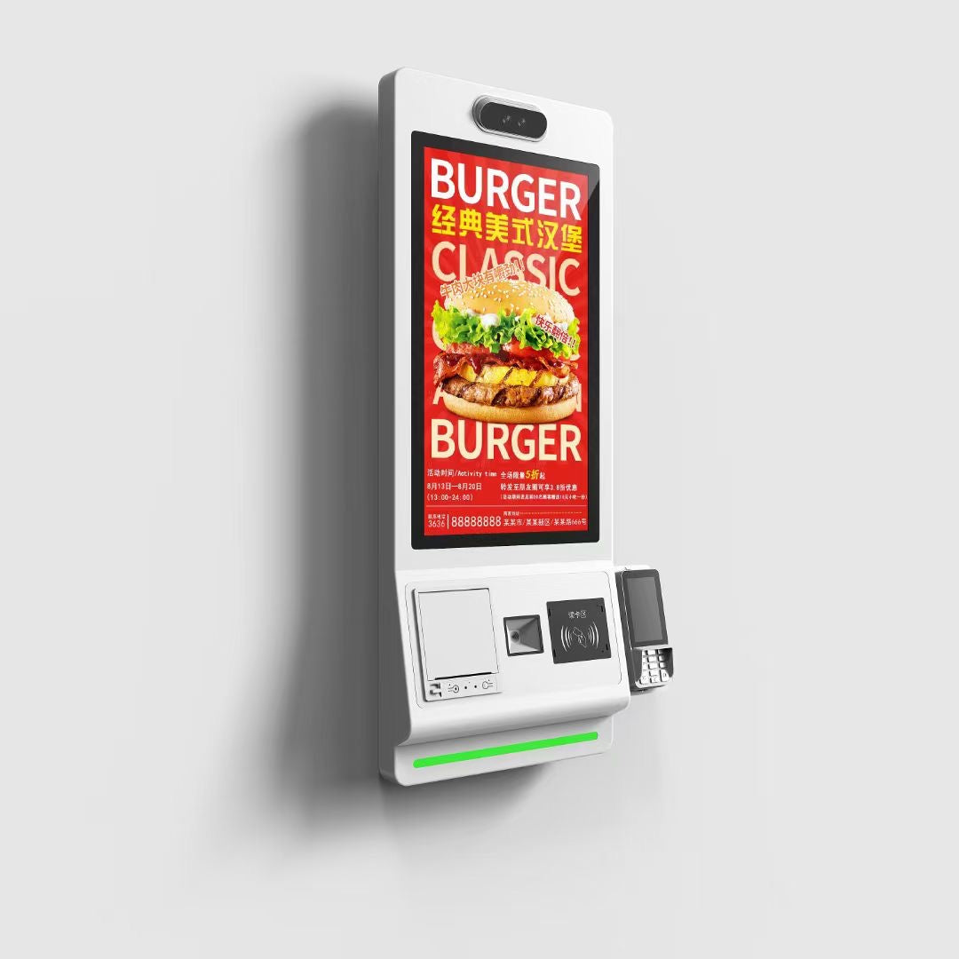 32 Inch Interactive Screen Self-service Order Payment Kiosk Android All in one Stand Card Reader Cashless Digital LCD Kiosk