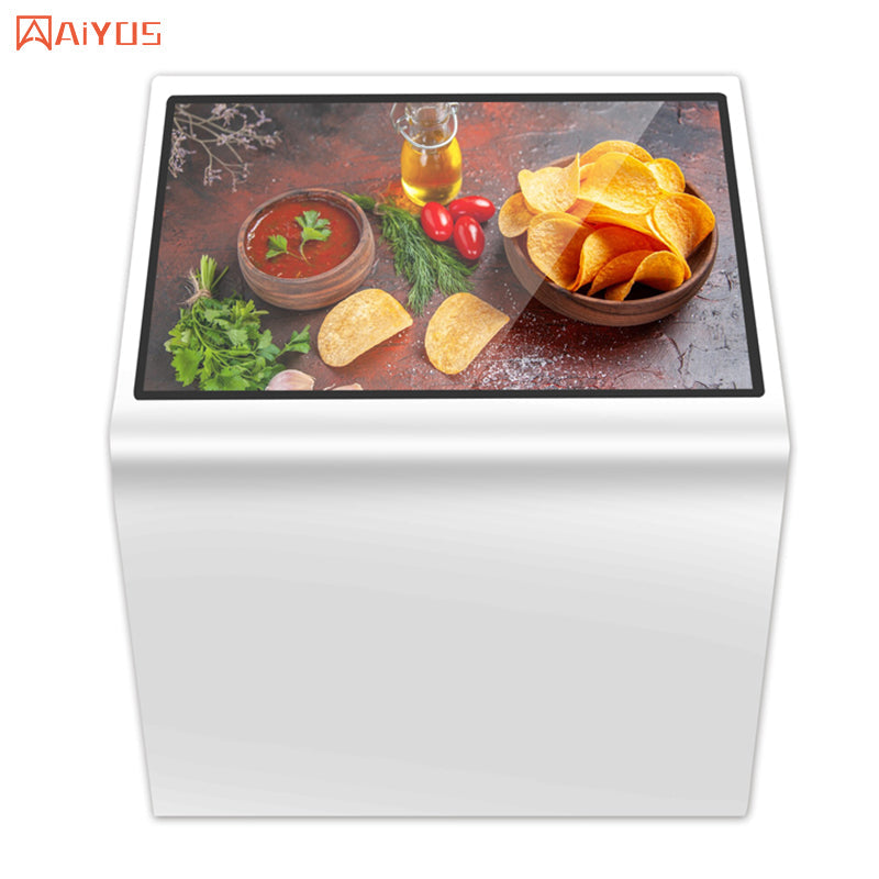 43 Inch Interactive Table L Shape Design Touch Screen Kiosk Self Checking Information Digital Signage