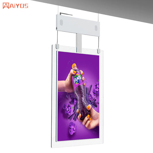 55 Inch Window Display High Brightness Advertising Ultra Thin LCD Display Screen Commercial Digital Display Hanging Face to Window