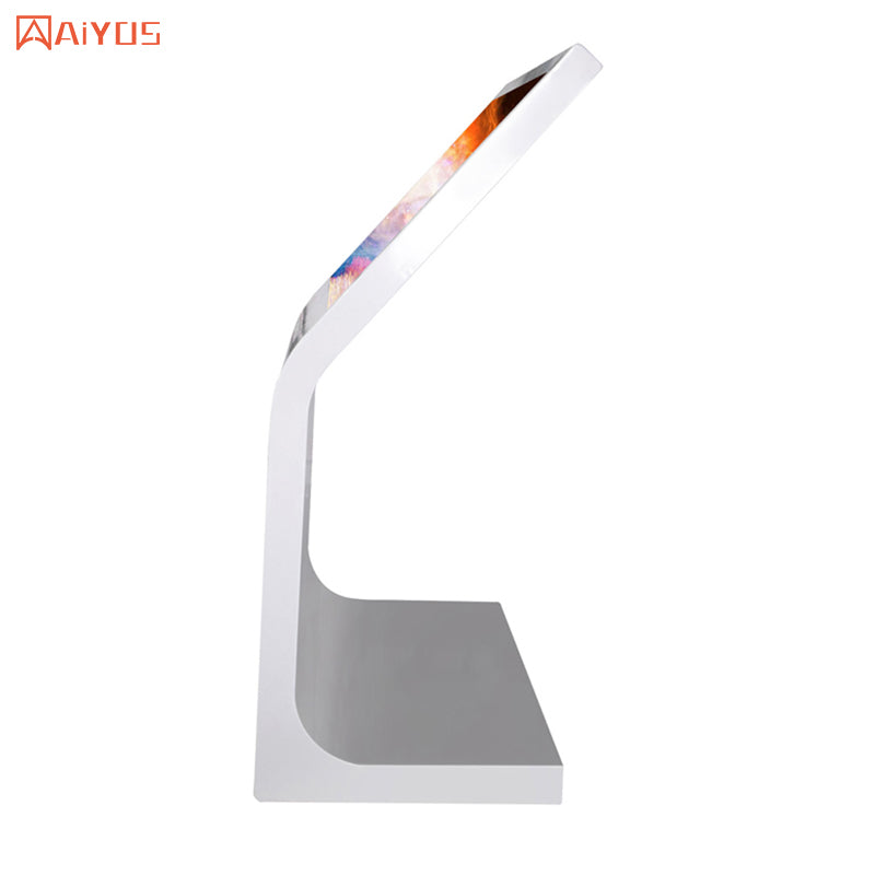 43 Inch Interactive Table L Shape Design Touch Screen Kiosk Self Checking Information Digital Signage
