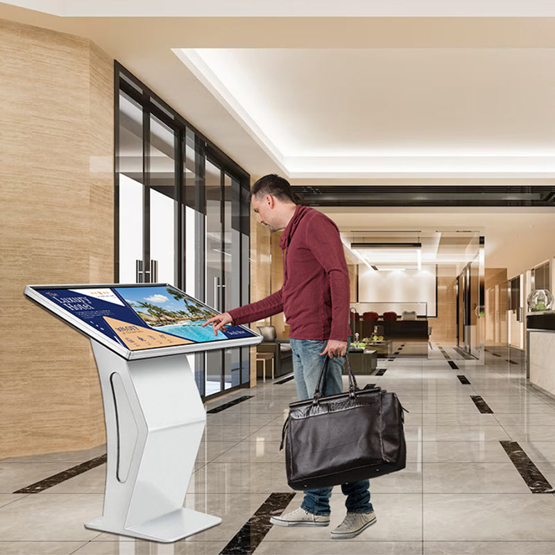 55 inch Fashion K Style Floor Standing Advertising LCD Screen Display for Self Service Information Guiding Touch Screen Kiosk