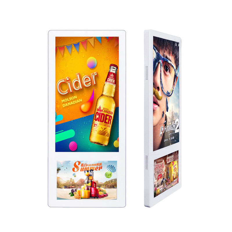 27'' + 15.6'' Split-Screen Display Ultra Wide View Angle Android Elevator Digital Signage Screen For Passenger