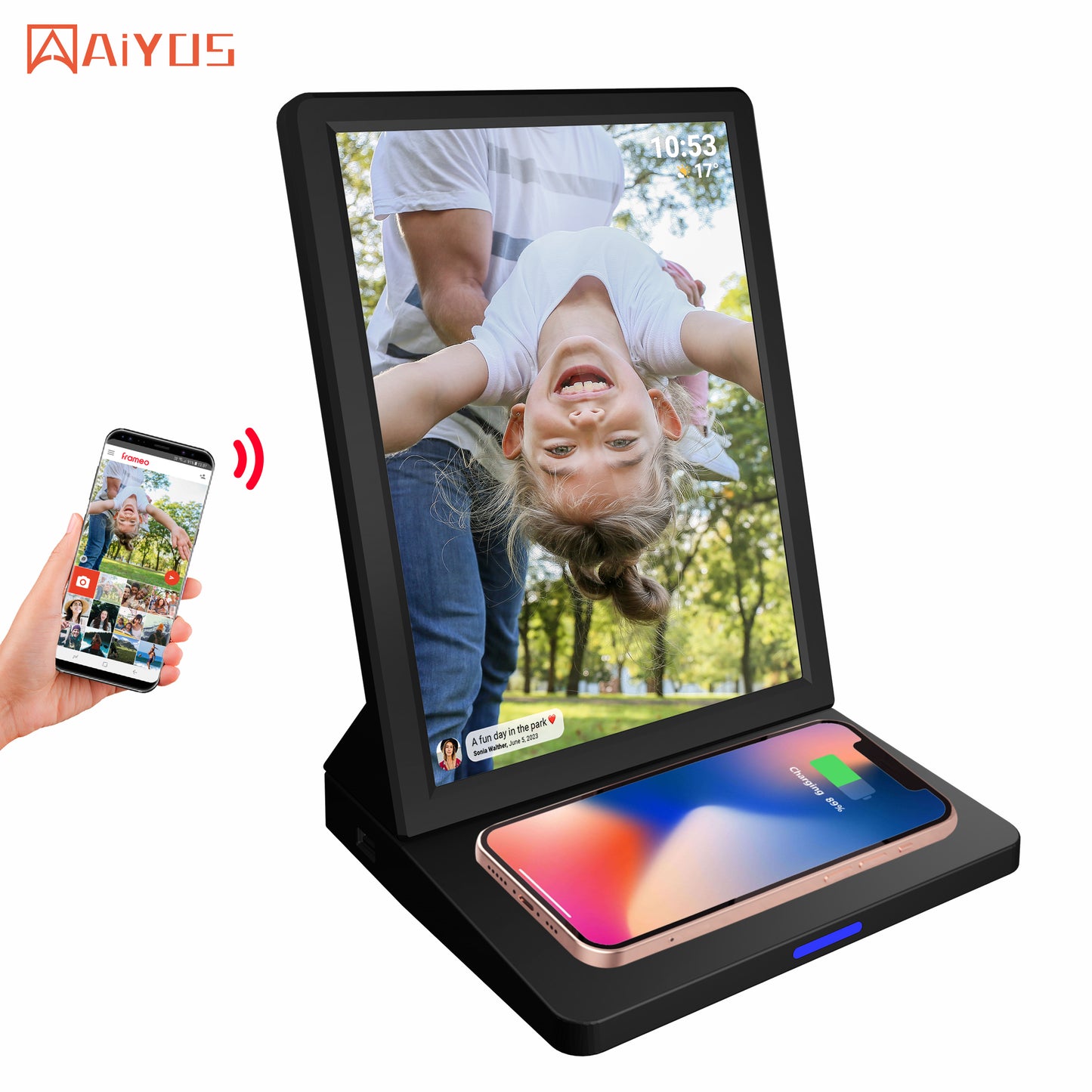 9.7 inch Smart Electronic Digital Photo Frame with Wireless Charger