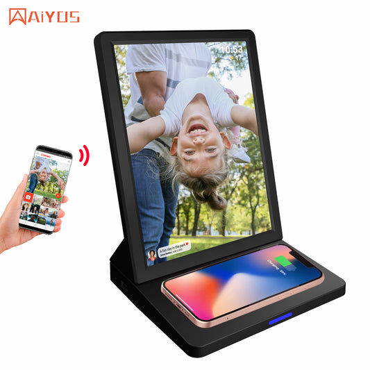 9.7 Inch Smart Wifi Digital Photo Frame with 15W Wireless Charger Digital Picture Frame