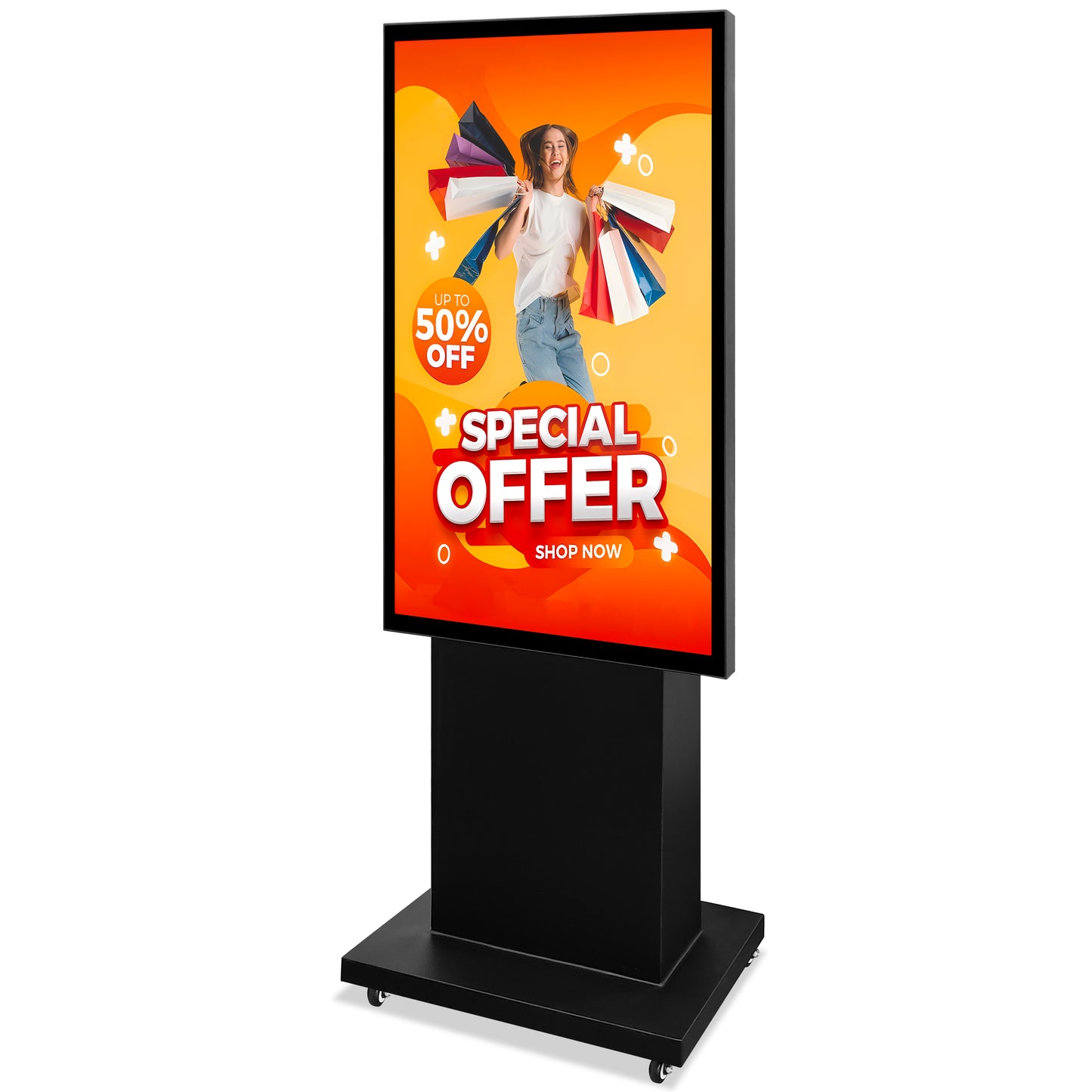 55" Outdoor Commercial Kiosk 2500nits Floor Stand Waterproof Digital Signage Media LCD Player Monitor Touch Totem Software Small Advertising Medios