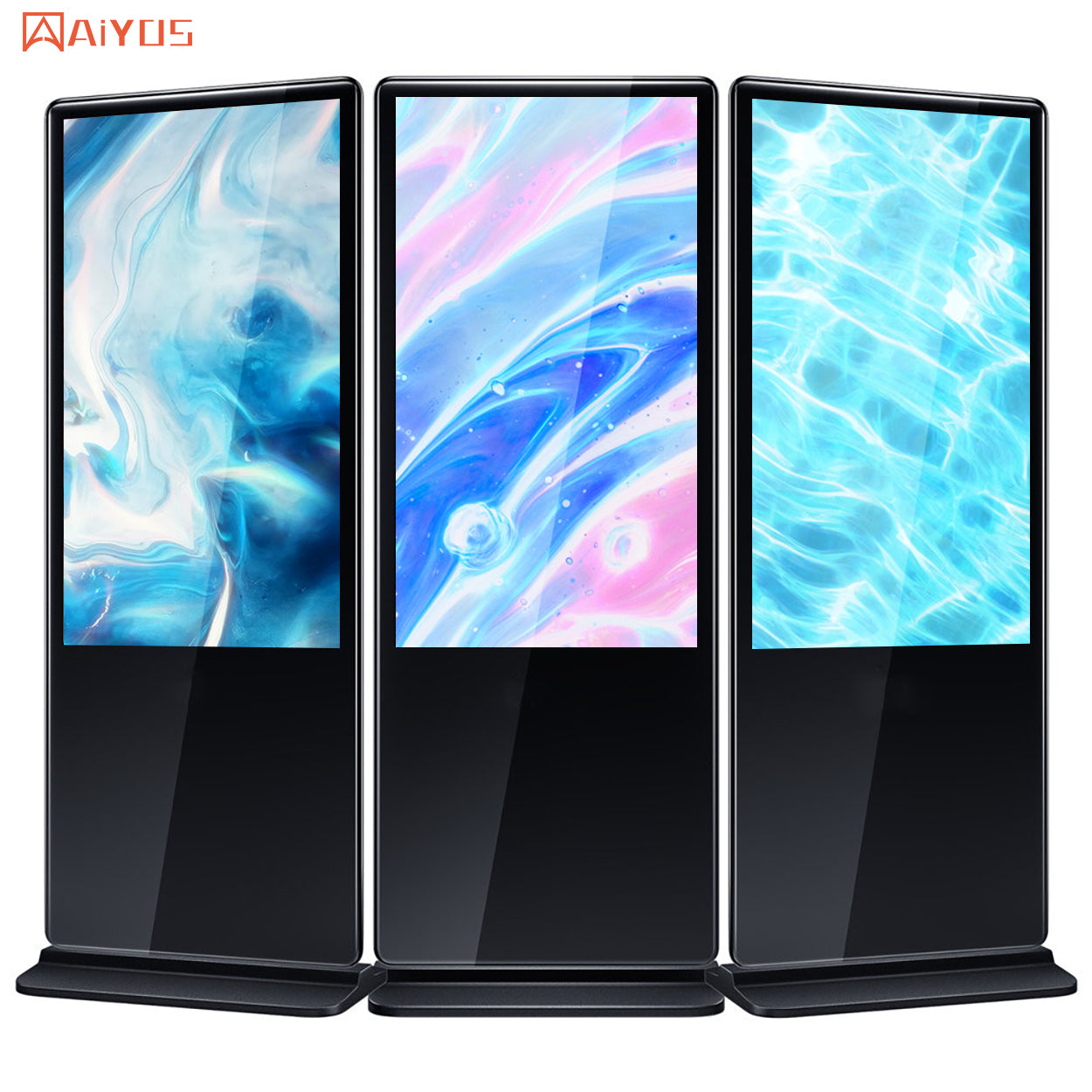 55 Inch Smart Kiosk Vertical LCD Advertising Display Digital Signage Totem Floor Standing Touch Screen