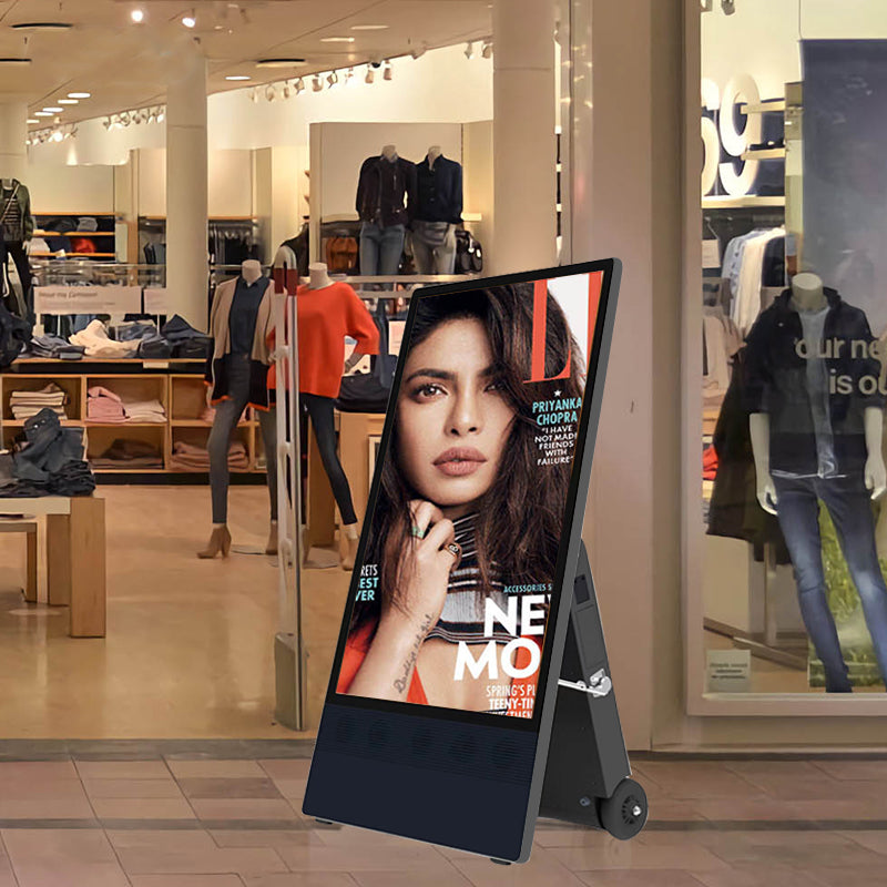 55 Inch 1500nits/2500nits Outdoor Movable Battery Powered Lcd Digital Signage Waterproof Touch Screen Lcd Advertising Poster Display