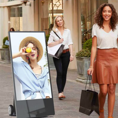 55 Inch 1500nits/2500nits Outdoor Movable Battery Powered Lcd Digital Signage Waterproof Touch Screen Lcd Advertising Poster Display