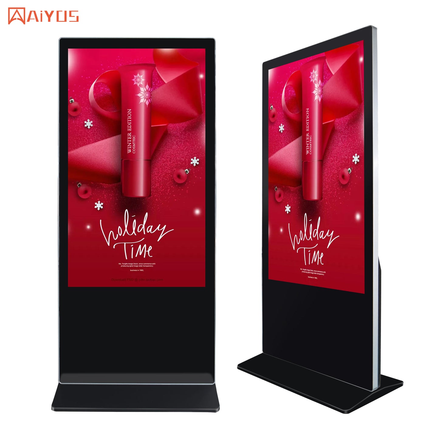 65 inch Indoor LCD Advertising Screen 3840*2160 Ultra HD LED Digital Signage And Display Capacitive Touch Totem Kiosk
