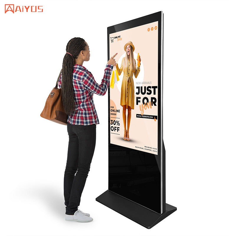 43 Inch Floor Standing Indoor LCD Advertising Display Touch Interactive Screens AD Kiosk Stand Alone Digital Advertising Machine