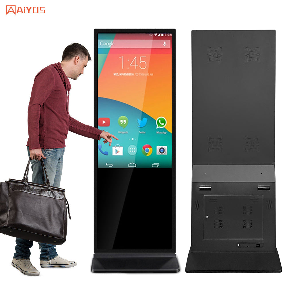 43 Inch Vertical Advertising Totem Indoor LCD Digital Signage Displays Android Touch Screen Kiosk
