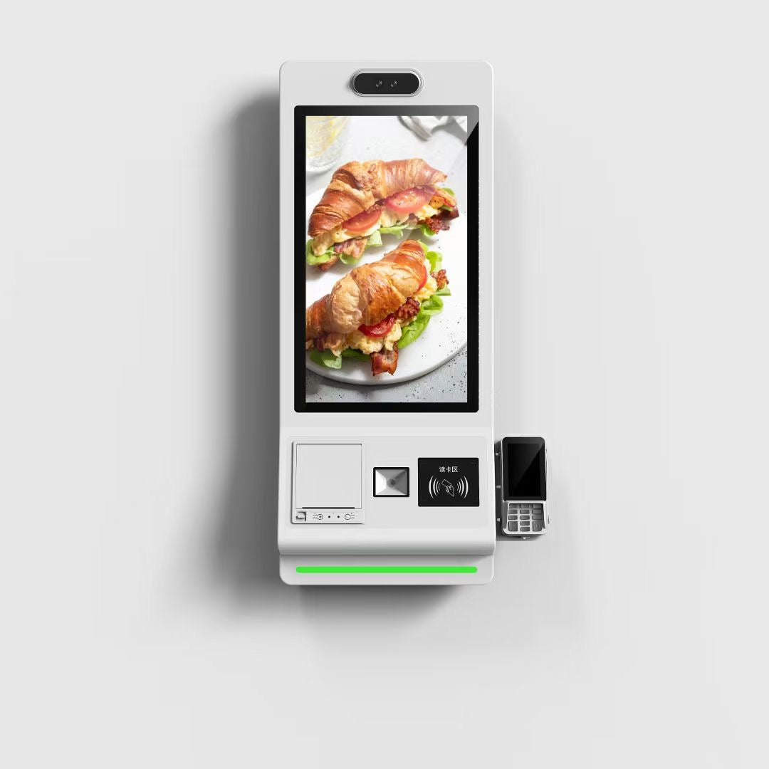 21.5 inch Self Payment Ordering Machine Floor Stand Terminal Touch Screen Kiosk with Camera/Printer/QR Code Scan for Restaurant