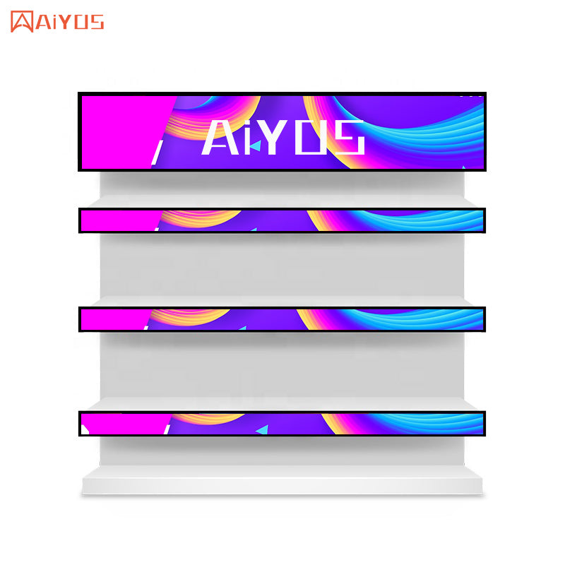19 Inch Edge Shelf Supermarket Ultra Wide Digital Bar Screen Stretched LCD Display Digital Signage LCD Ad Display