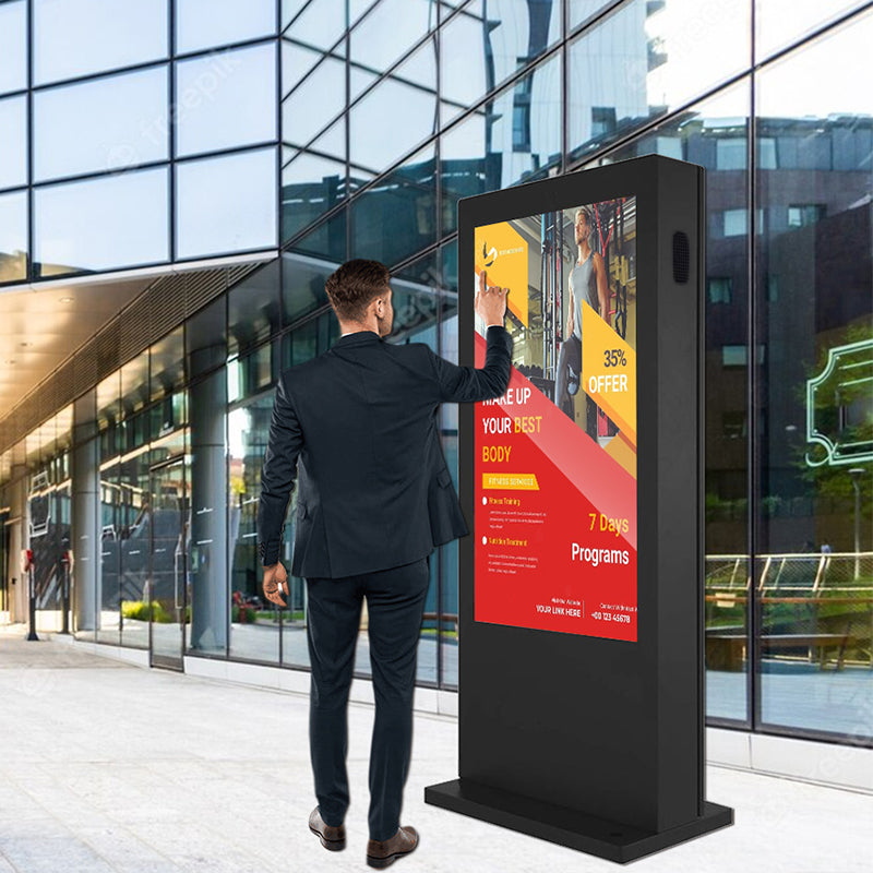 Android Lcd Floor Standing Kiosk Outdoor Capacitive Touch Screen Advertising Player Android Digital Signage Display