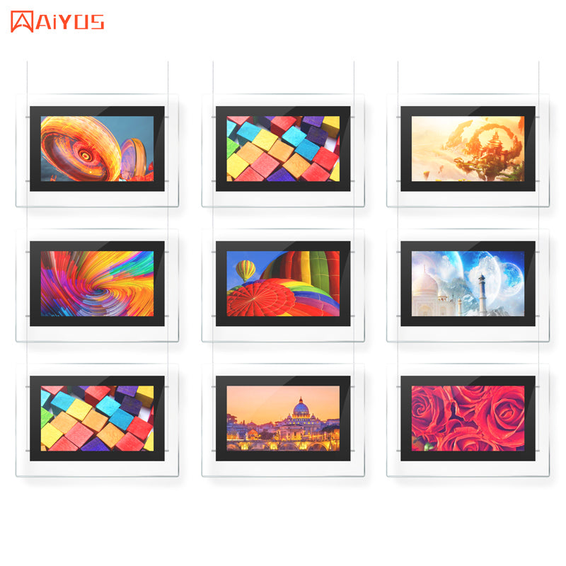 24" Single Sided Ceiling Hanging Indoor LCD Screen Display with Steel Wire for Shopping Mall LCD Advertising Display