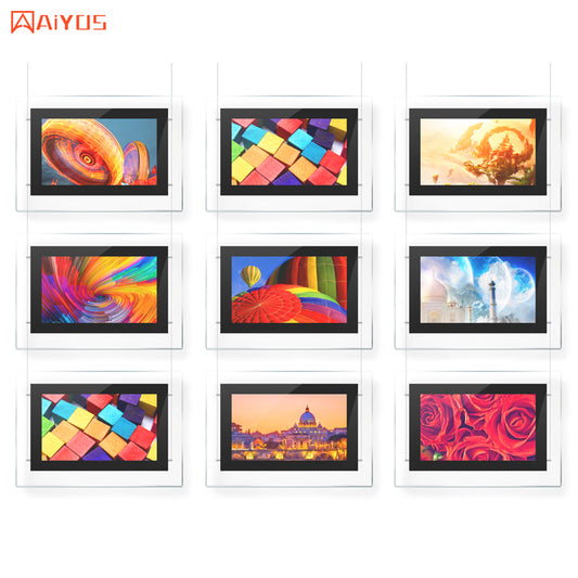 24" Single Sided Ceiling Hanging Indoor LCD Screen Display with Steel Wire for Shopping Mall LCD Advertising Display