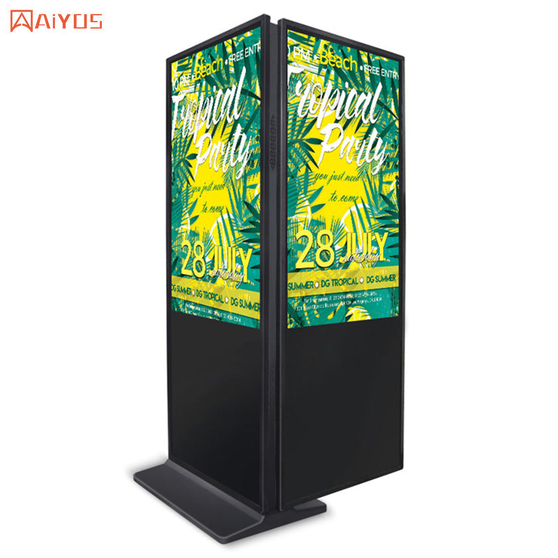 43 inch indoor double sided floor stand double face LCD advertising signages totem design kiosk