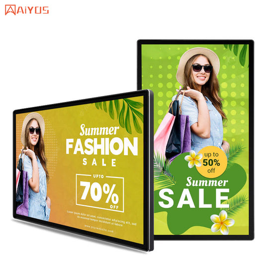 43 Inch Wall Mount Digital Signage Menu Board LCD Split Screen Display Advertising Wall Screen Indoor for Fast Food Restaurant