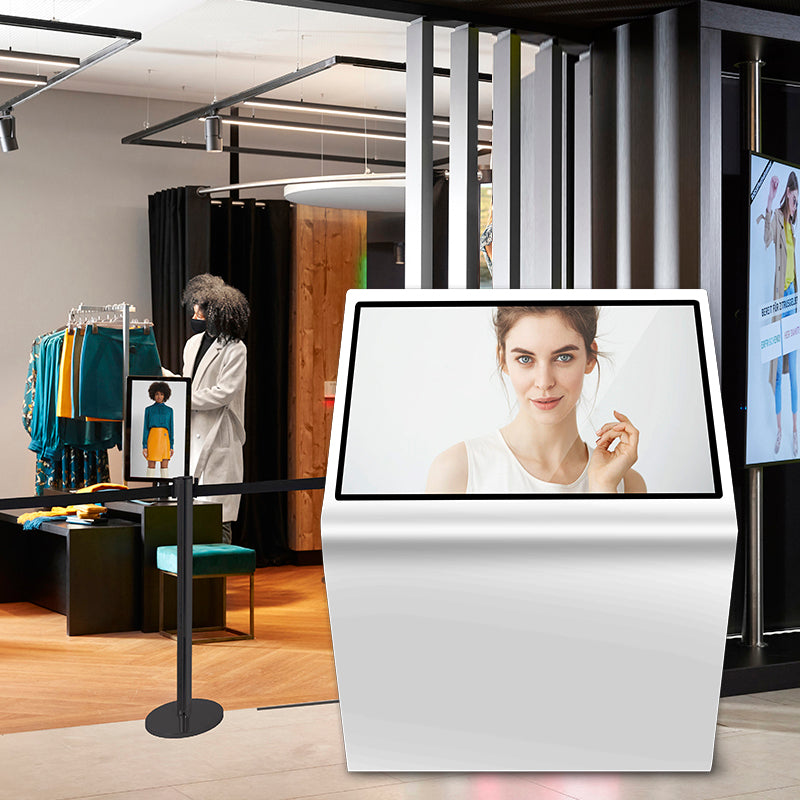 55 Inch L Shape Floor Stand Kiosk Android Touch Screen Advertising Machine 4K LCD advertising screen digital signage