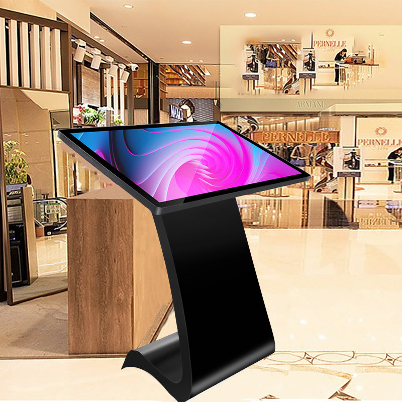 55 Inch S Shape Floor Stand Kiosk Android Touch Screen Advertising Machine 4K LCD advertising screen digital signage