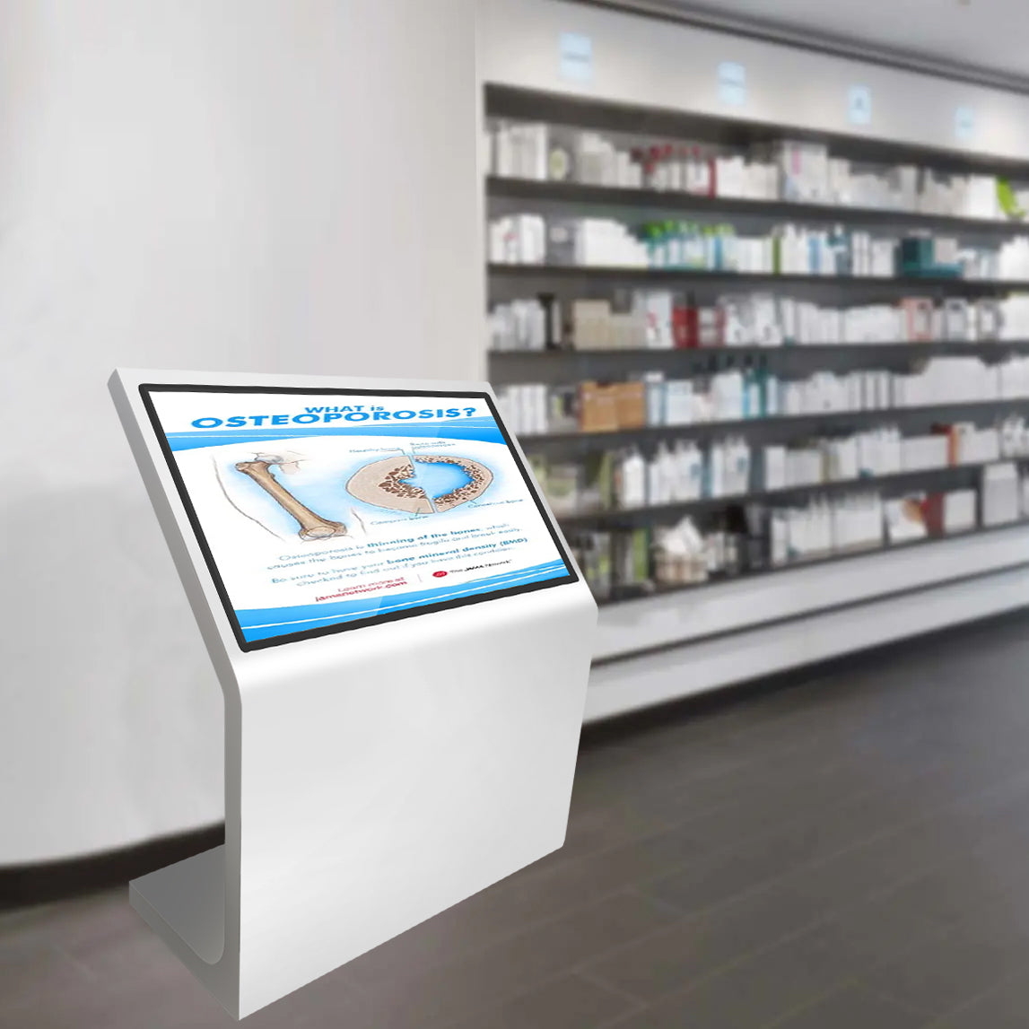 55 Inch L Shape Floor Stand Kiosk Android Touch Screen Advertising Machine 4K LCD advertising screen digital signage