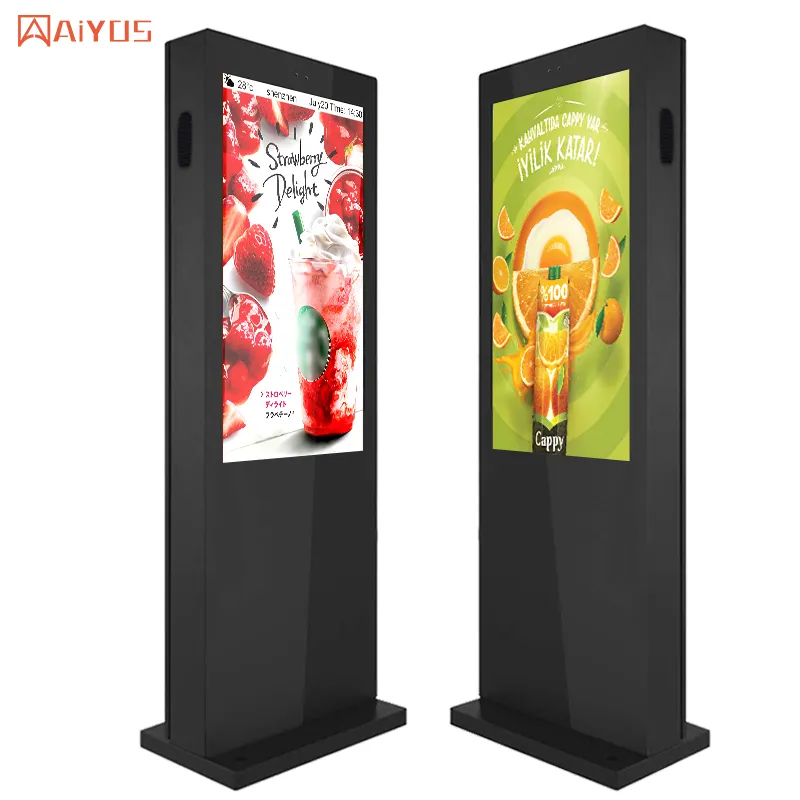 32 Inch Outdoor digital signage floor stand lcd touch screen advertising display kiosk display