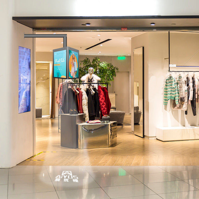 10.1 inch LCD digital signage Cube display standalone 4 screen high brightness with light box for mall