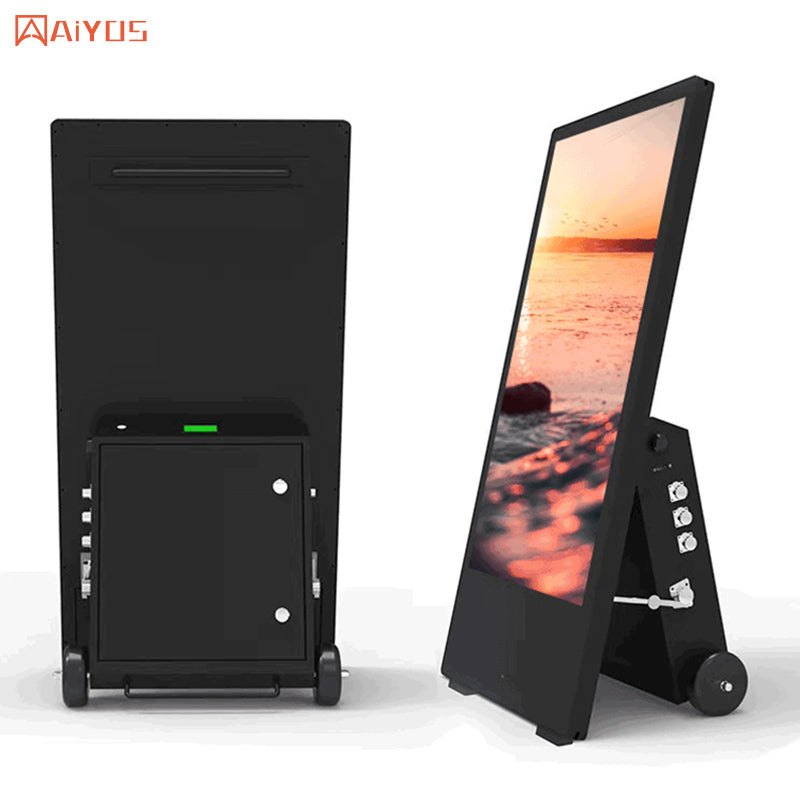 43 Inch Indoor Movable Digital Signage And Display Totem Portable Advertising Media Player Floor Standing LCD Touch Screen Kiosk