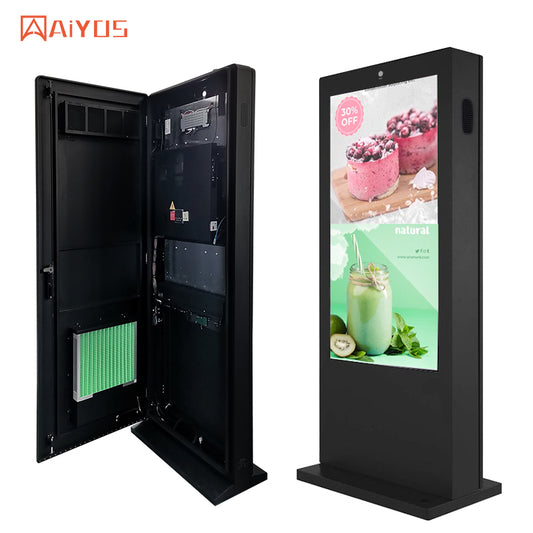 55 Inch High Brightness Floor Standing Outdoor Capacitive Waterproof Digital Signage Outdoor Lcd advertisement screen