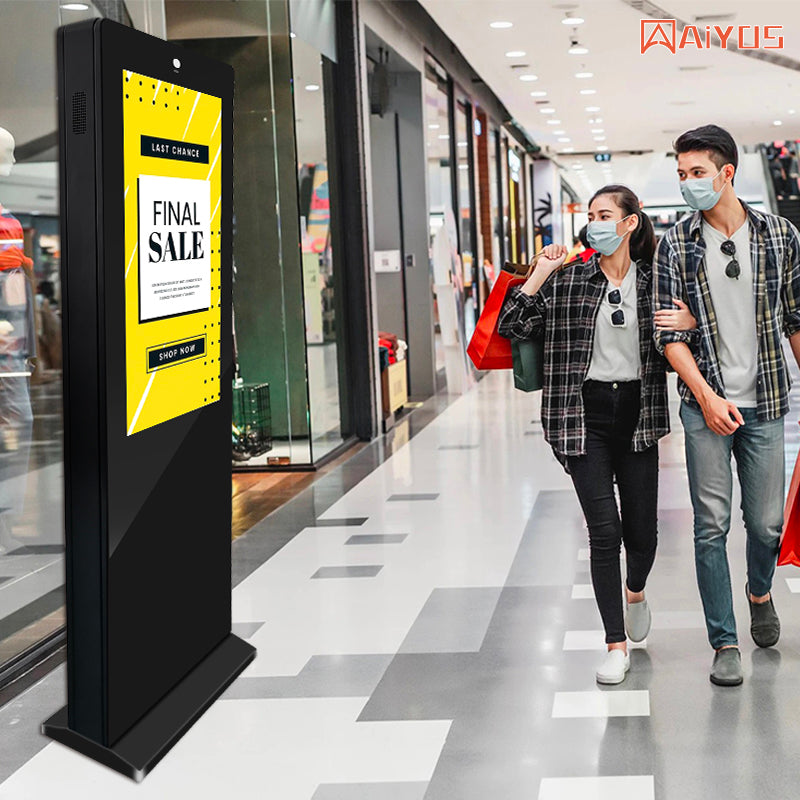 Commercial digital advertising 2500 nits High Brightness outdoor digital signage display totem ip65 Android system Nano touch screen