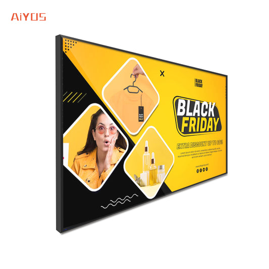 65 Inch Ultra Thin Mini LED Wall Mount Digital Signage Smart Advertising Display LCD Advertising Screen