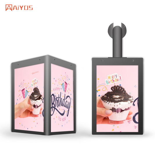 Semi-outdoor 10.1 inch IPS Four-sided FHD Magic LCD Cube Digital Signage Display High Brightness Plug to Play Advertising Player